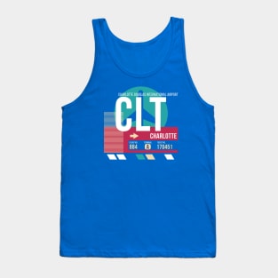 Charlotte, North Carolina (CLT) Airport Code Baggage Tag E Tank Top